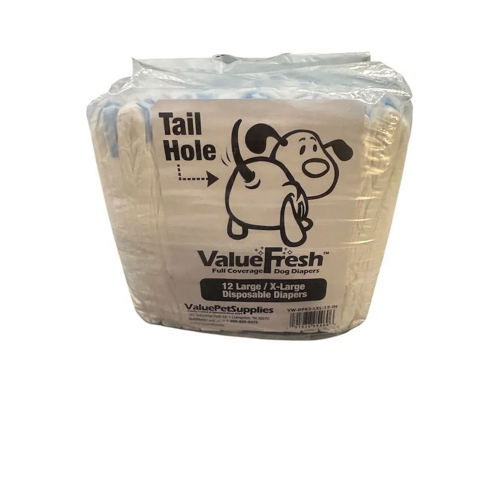 Value Pet Supplies Dog Diapers Large XLarge 12 Pack